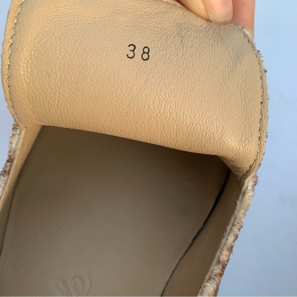 Free People Bohemian Western Snake Eyes Brown and White Loafer Slip Ons - Picture 6 of 12